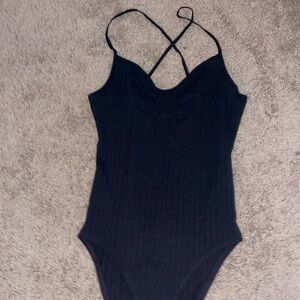 Black strappie bodysuit